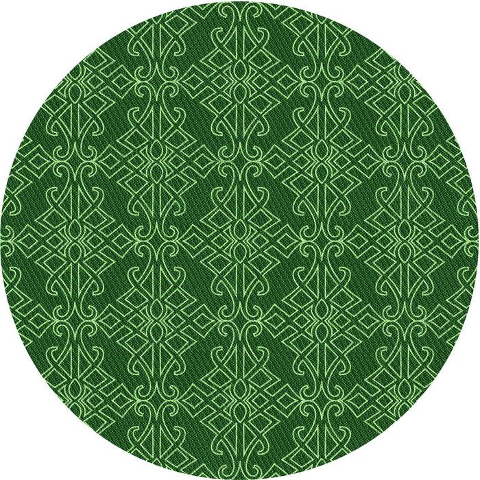 Square Patterned Deep Emerald Green Rug, pat1835grn