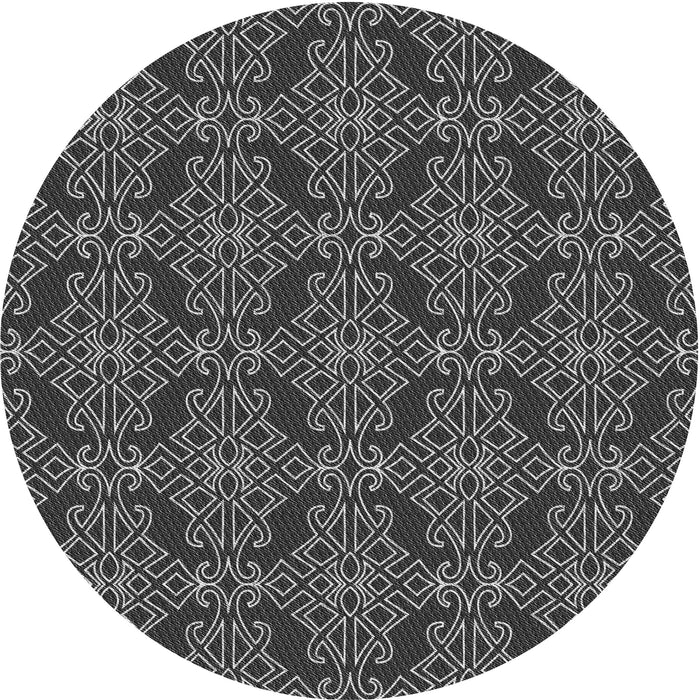 Square Machine Washable Transitional Charcoal Black Rug in a Living Room, wshpat1835gry