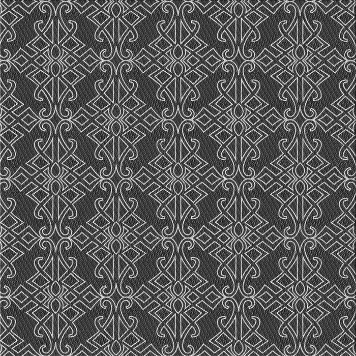 Round Patterned Charcoal Black Rug, pat1835gry