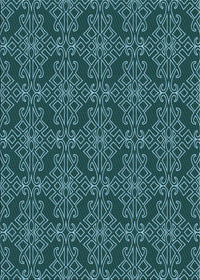 Machine Washable Transitional Deep Teal Green Rug, wshpat1835lblu