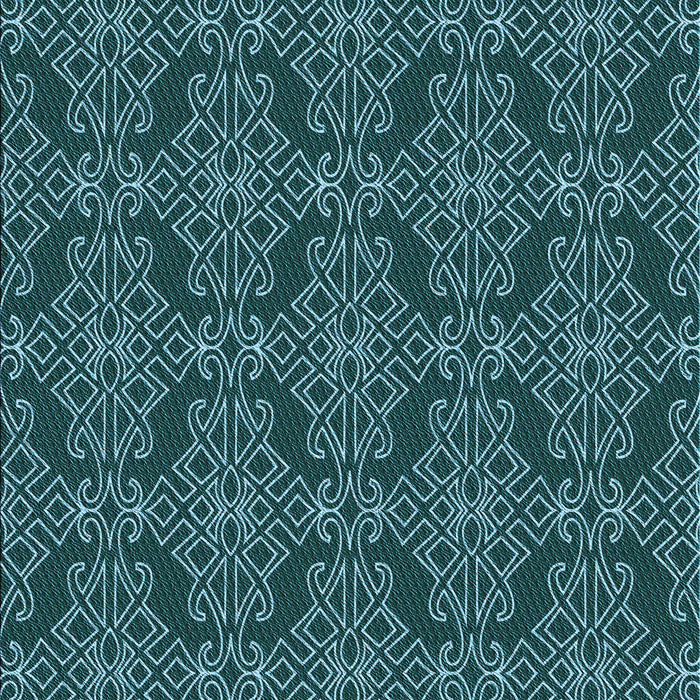 Patterned Deep Teal Green Rug, pat1835lblu