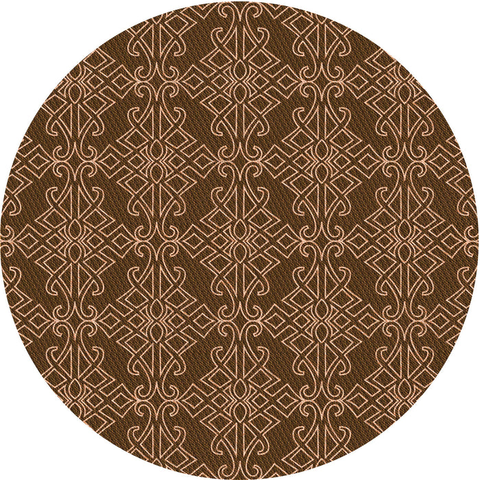 Square Patterned Bronze Brown Rug, pat1835org
