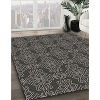 Patterned Mid Gray Novelty Rug, pat1835