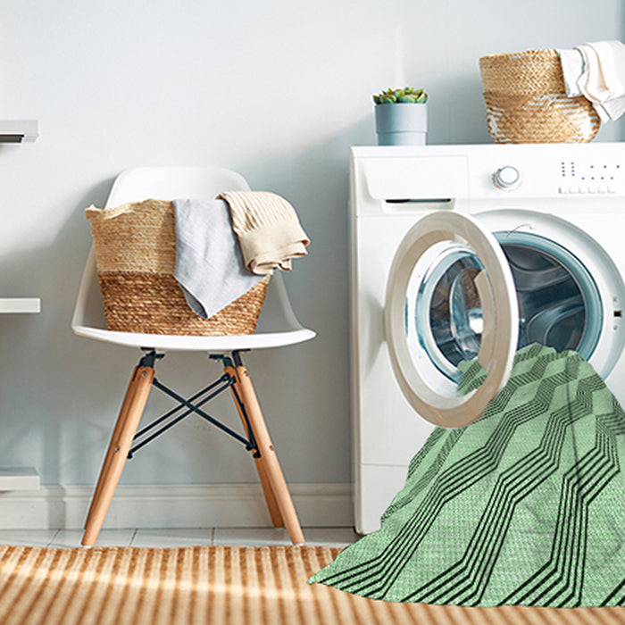 Machine Washable Transitional Mint Green Rug in a Washing Machine, wshpat1836grn