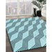 Machine Washable Transitional Deep-Sea Green Rug in a Family Room, wshpat1836lblu