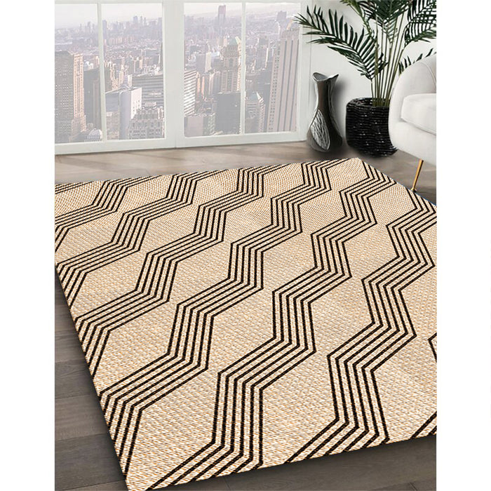 Patterned Sienna Brown Rug in Family Room, pat1836org