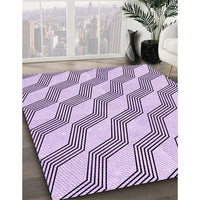 Patterned Purple Flower Purple Rug, pat1836pur