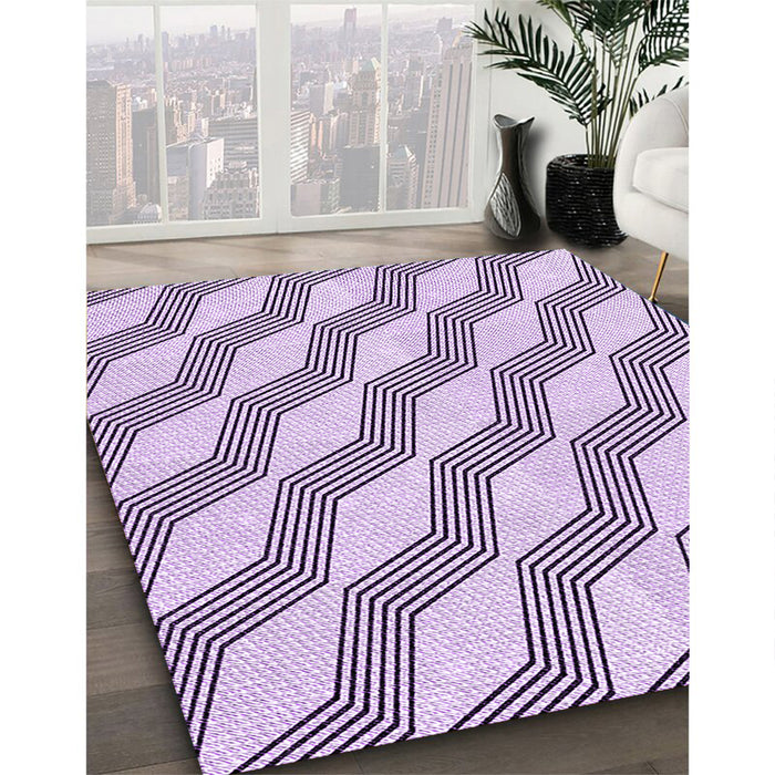 Machine Washable Transitional Purple Flower Purple Rug in a Family Room, wshpat1836pur