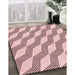 Machine Washable Transitional Light Rose Pink Rug in a Family Room, wshpat1836rd