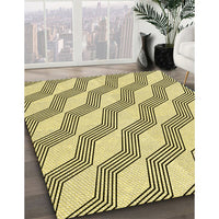 Patterned Mustard Yellow Rug, pat1836yw