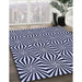 Patterned Night Blue Rug in Family Room, pat1837blu