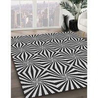 Patterned Charcoal Black Rug, pat1837gry