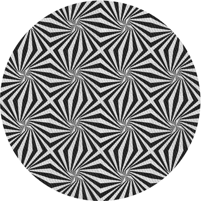 Sideview of Patterned Light Gray Novelty Rug, pat1837