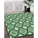 Machine Washable Transitional Dark Forest Green Rug in a Family Room, wshpat1838grn