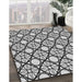 Patterned Light Black Rug in Family Room, pat1838gry