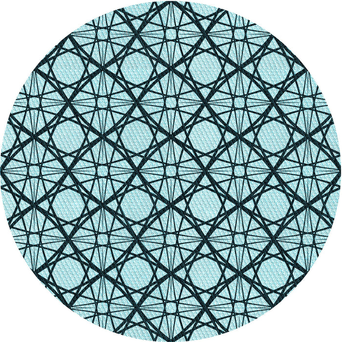 Square Patterned Medium Teal Green Rug, pat1838lblu