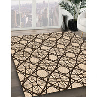 Patterned Deep Peach Orange Rug, pat1838org