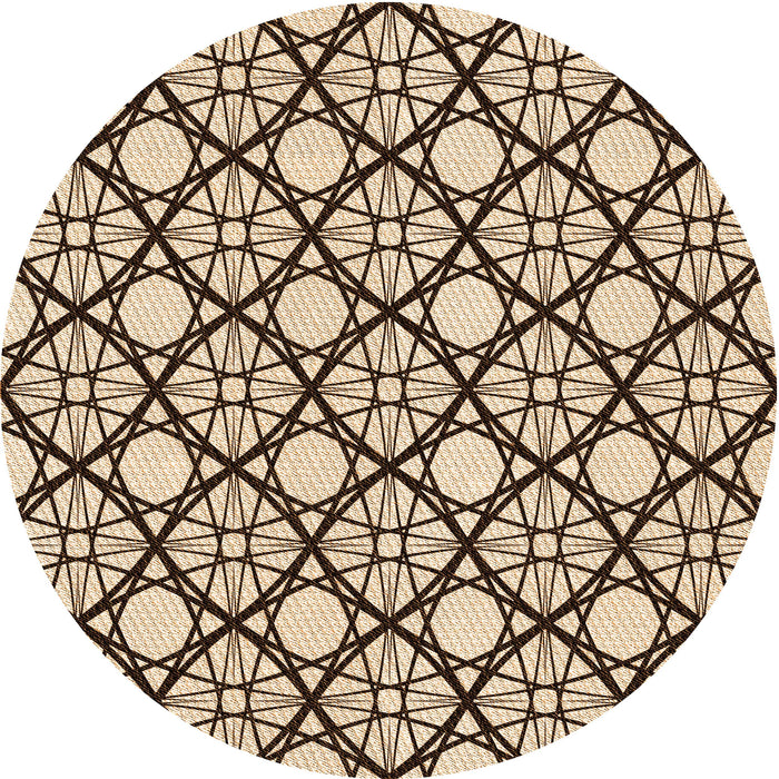 Square Patterned Deep Peach Orange Rug, pat1838org