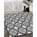 Patterned Platinum Gray Novelty Rug in Family Room, pat1838