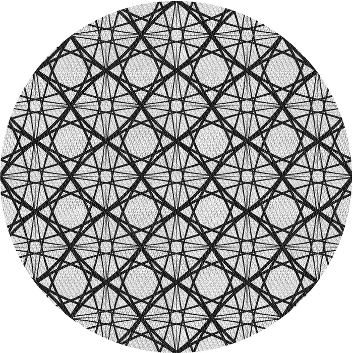 Sideview of Patterned Platinum Gray Novelty Rug, pat1838