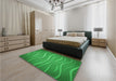 Patterned Green Rug in a Bedroom, pat1839grn