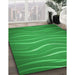 Machine Washable Transitional Green Rug in a Family Room, wshpat1839grn