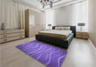 Patterned Purple Mimosa Purple Rug in a Bedroom, pat1839pur