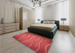 Patterned Red Rug in a Bedroom, pat1839rd