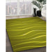 Machine Washable Transitional Olive Green Rug in a Family Room, wshpat1839yw