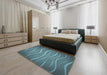 Machine Washable Transitional Blue Rug in a Bedroom, wshpat1839