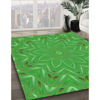 Patterned Neon Green Rug, pat184grn