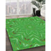 Machine Washable Transitional Neon Green Rug in a Family Room, wshpat184grn