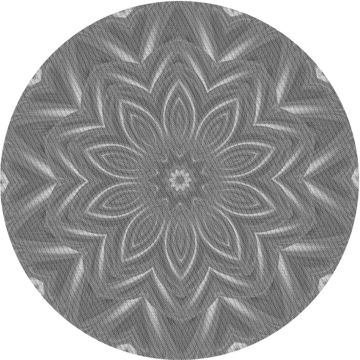 Square Patterned Ash Gray Rug, pat184gry