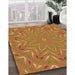 Patterned Orange Rug in Family Room, pat184org