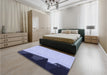 Patterned Deep Periwinkle Purple Rug in a Bedroom, pat1840blu