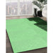 Machine Washable Transitional Forest Green Rug in a Family Room, wshpat1840grn