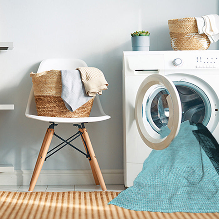 Machine Washable Transitional Dark Cyan Green Rug in a Washing Machine, wshpat1840lblu