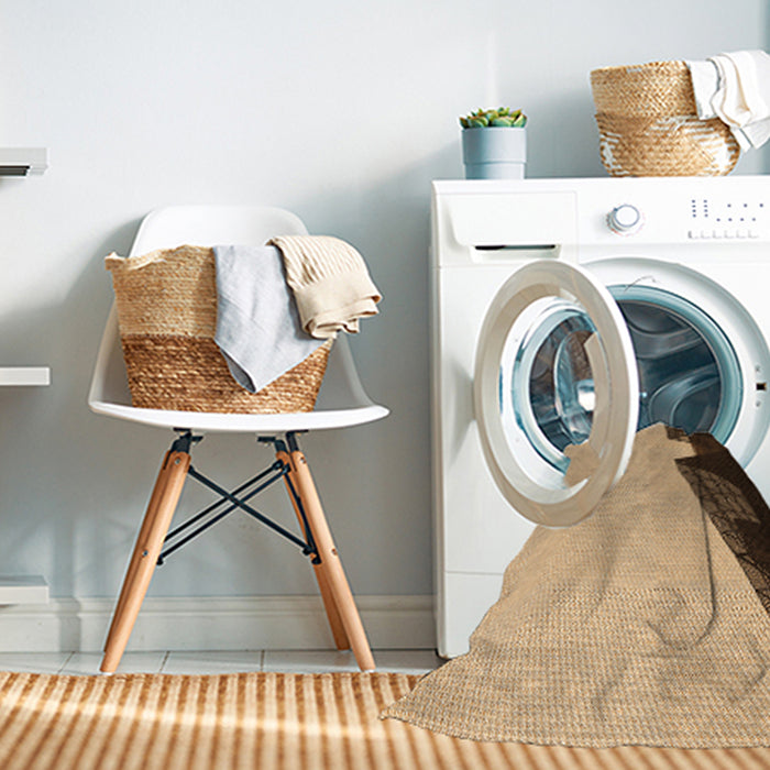 Machine Washable Transitional Saddle Brown Rug in a Washing Machine, wshpat1840org