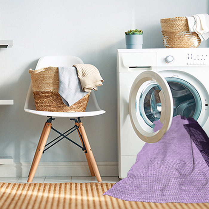 Machine Washable Transitional Blossom Pink Rug in a Washing Machine, wshpat1840pur