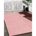 Machine Washable Transitional Pink Rug in a Family Room, wshpat1840rd