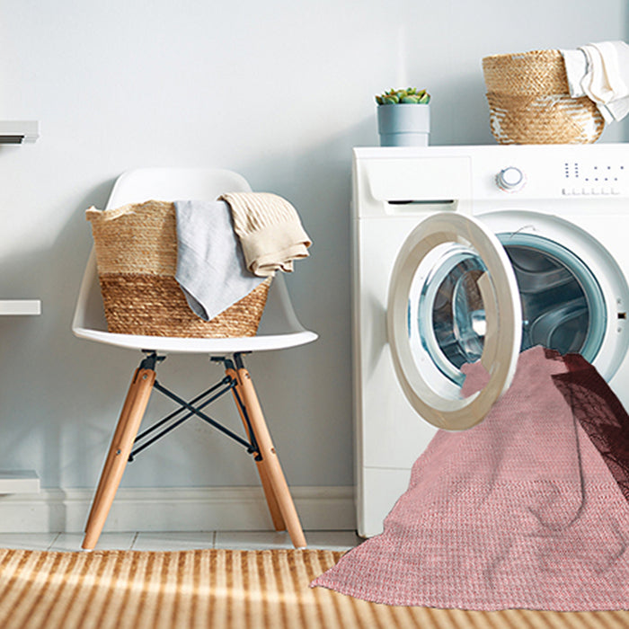 Machine Washable Transitional Pink Rug in a Washing Machine, wshpat1840rd