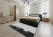 Machine Washable Transitional Platinum Gray Rug in a Bedroom, wshpat1840