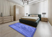 Patterned Sky Blue Rug in a Bedroom, pat1841blu