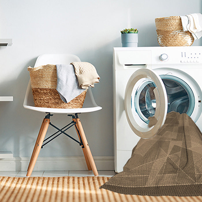 Machine Washable Transitional Peru Brown Rug in a Washing Machine, wshpat1841brn