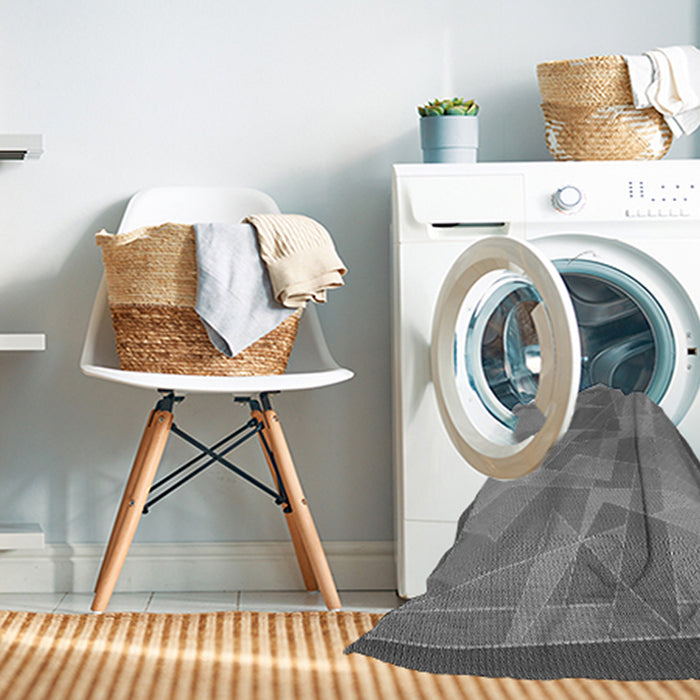 Machine Washable Transitional Ash Gray Rug in a Washing Machine, wshpat1841gry