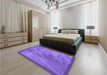 Patterned Purple Mimosa Purple Rug in a Bedroom, pat1841pur