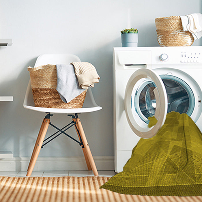 Machine Washable Transitional Dark Yellow Green Rug in a Washing Machine, wshpat1841yw