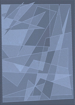 Patterned Denim Blue Novelty Rug, pat1841