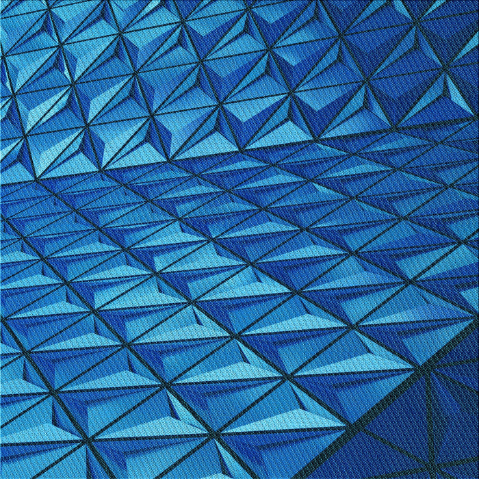 Round Patterned Blueberry Blue Rug, pat1842lblu