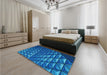 Patterned Blueberry Blue Rug in a Bedroom, pat1842lblu